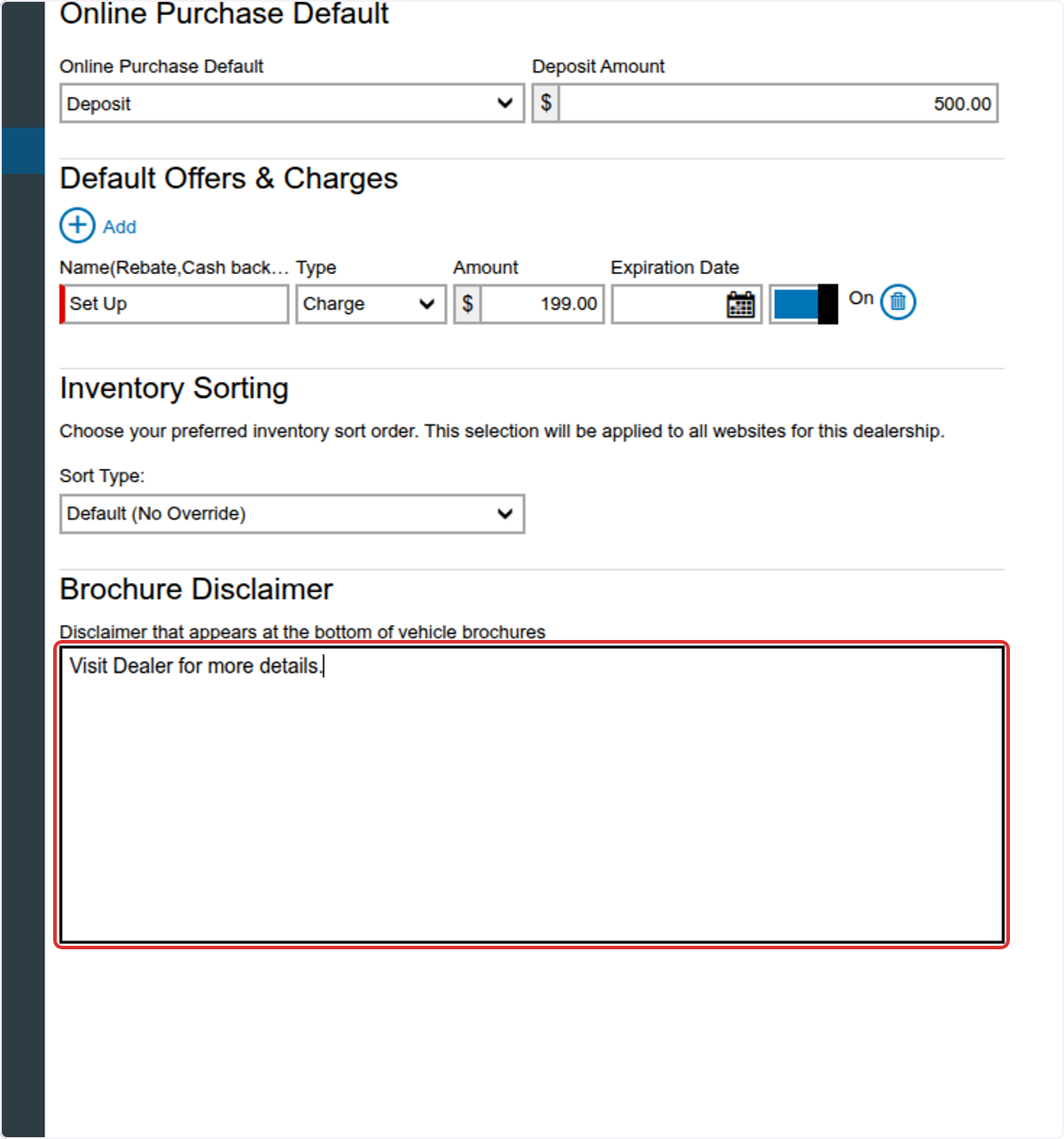 Create a custom brochure disclaimer