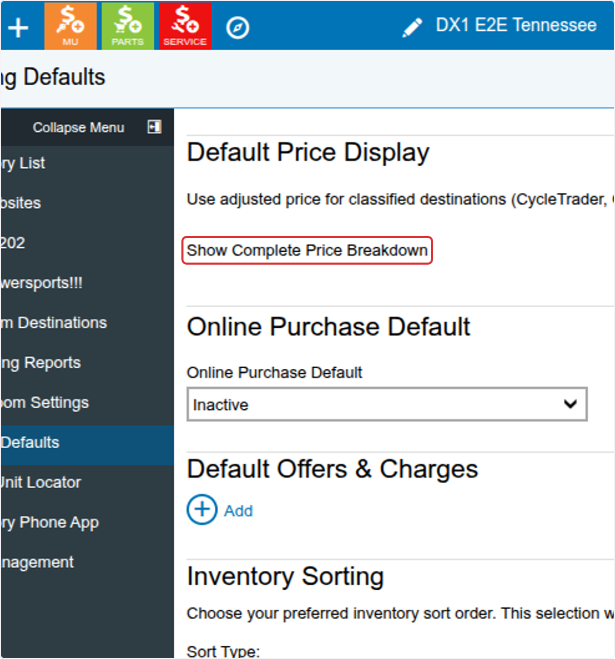 Turn on Show complete Price Breakdown