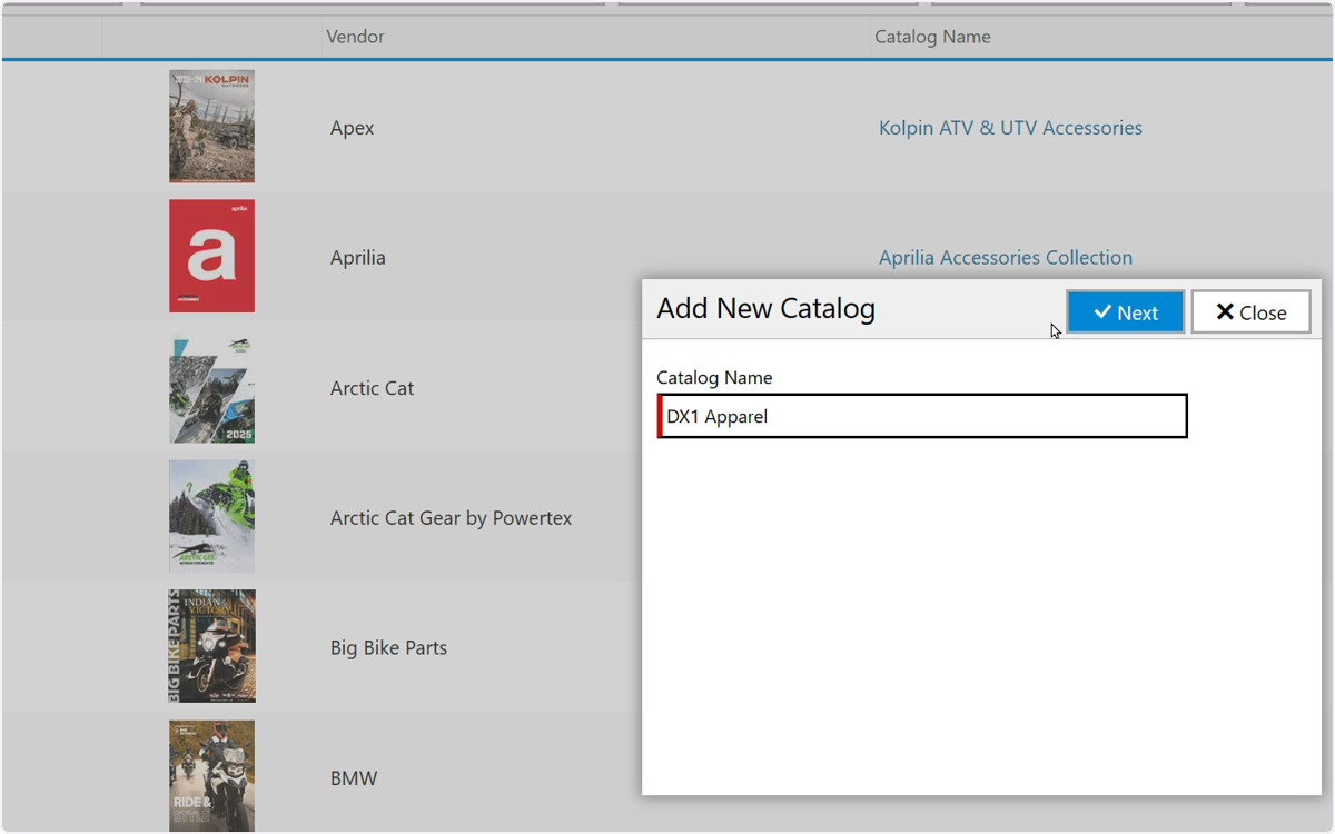 Enter a name for your catalog