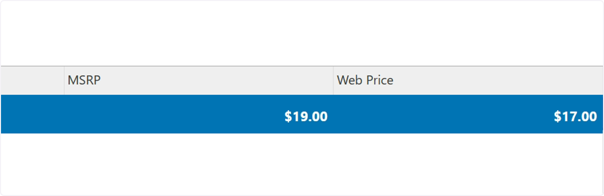 Enter the MSRP (if not already populated) and Web Price for the part number.