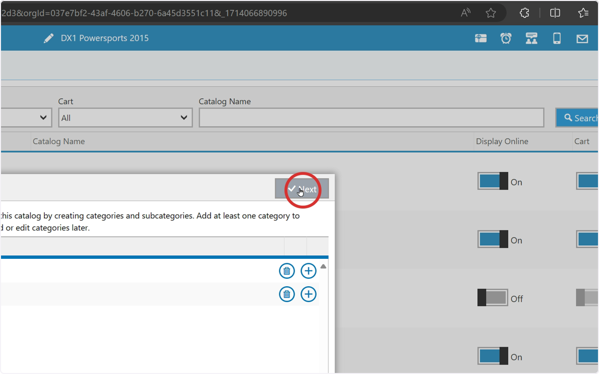 Add additional categories by repeating the previous 2 steps, or select Next to continue. You can always add more categories later.