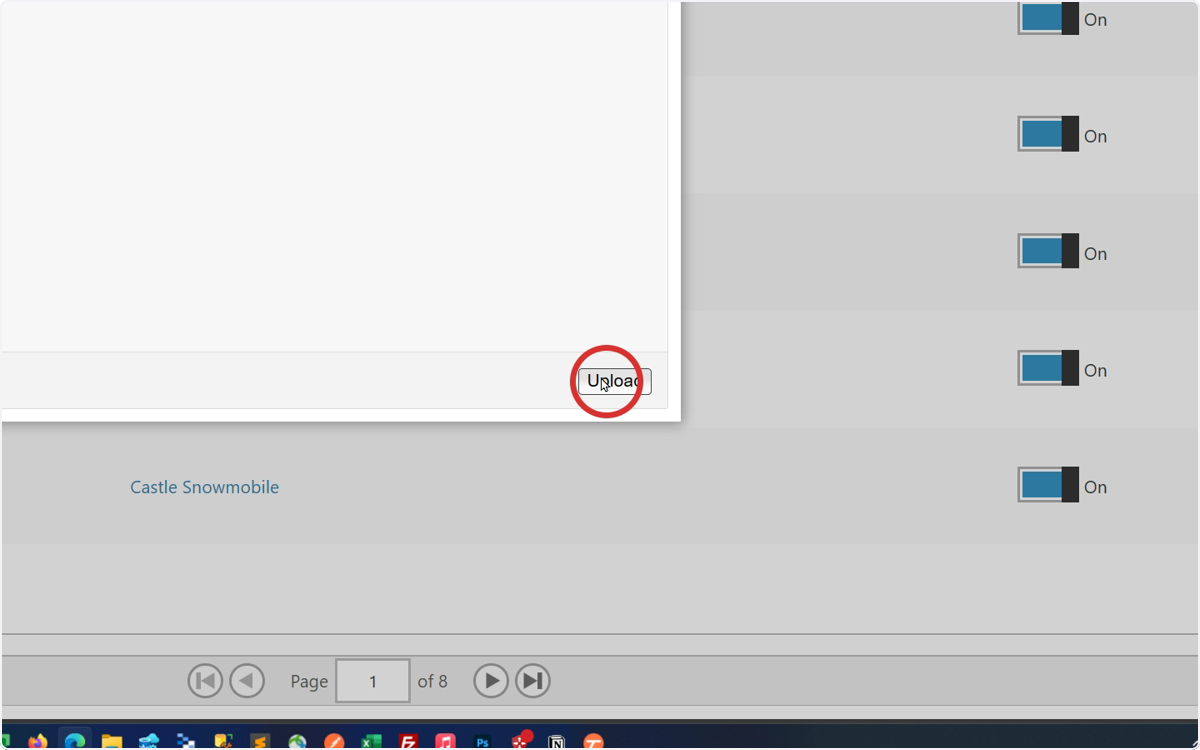 Select Upload to upload your selected image.