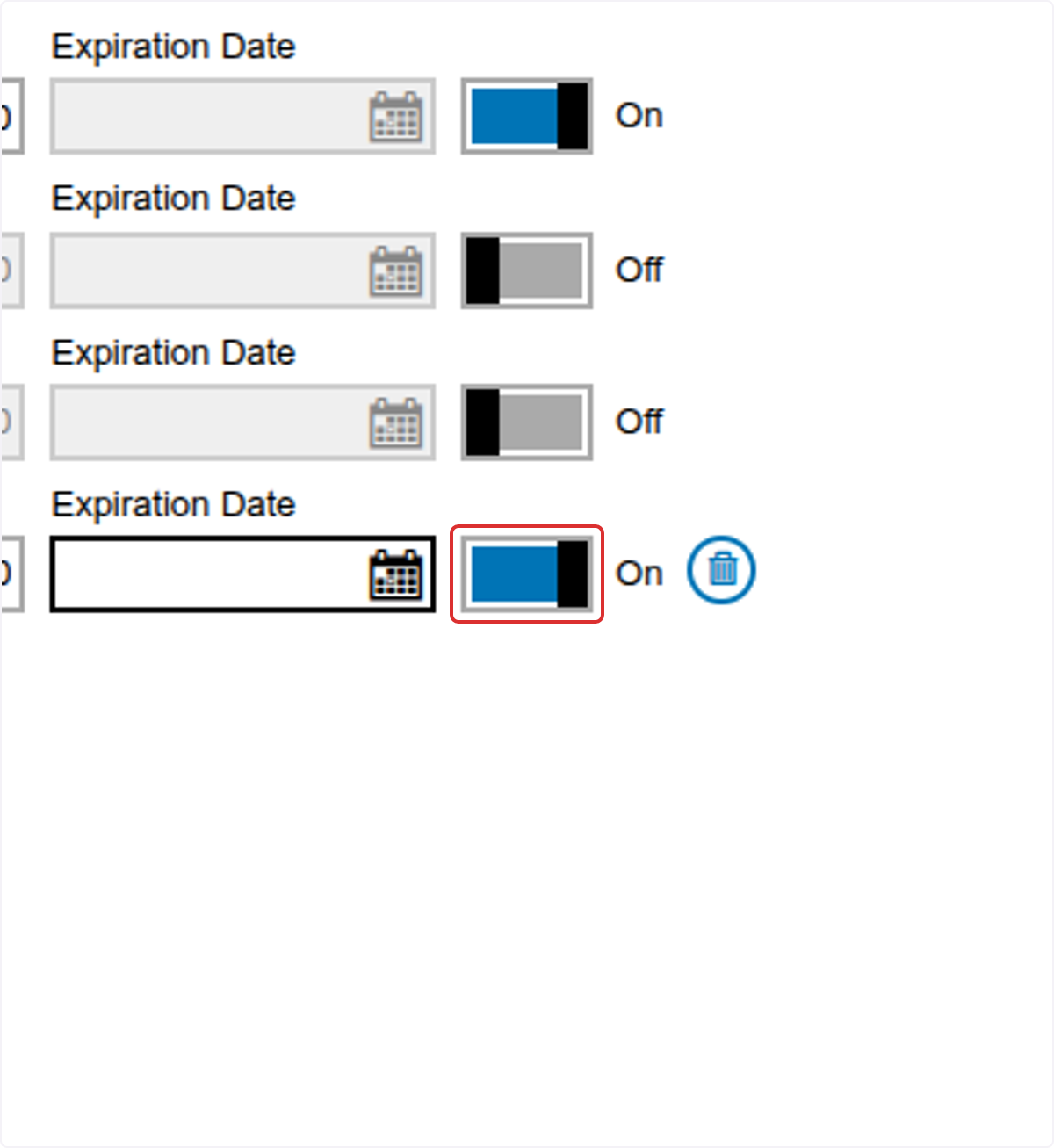 Use the ON/OFF toggle