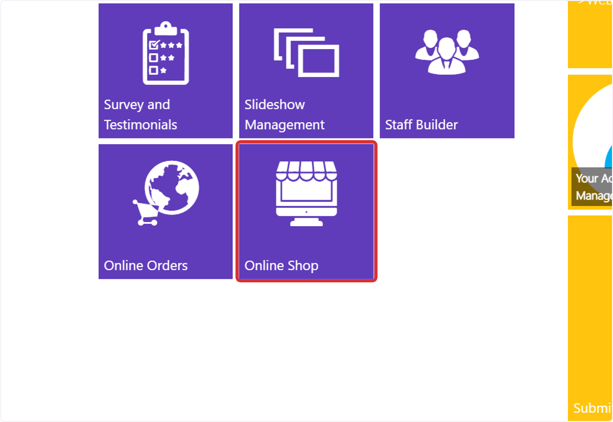 Click on Online Shop