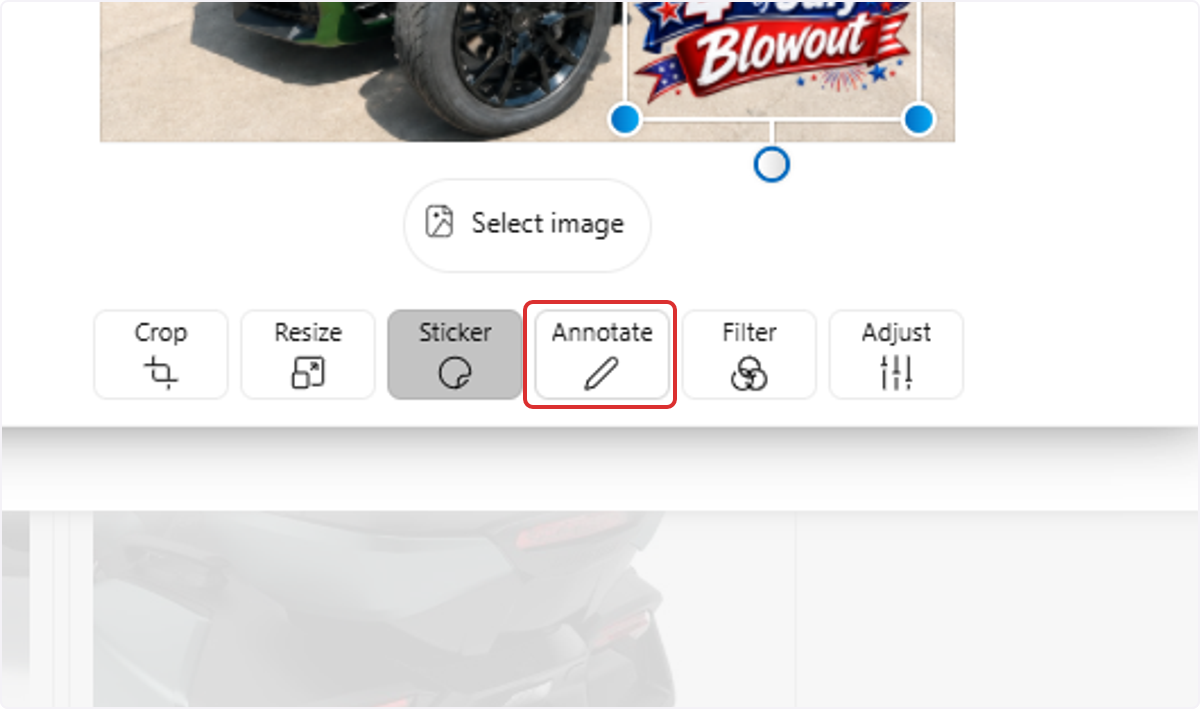 Click on Annotate to add text, arrows, or instructional symbols.