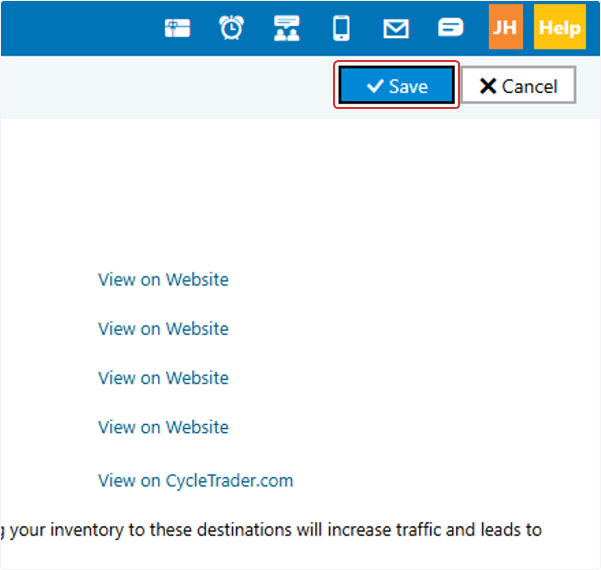 Click on Save to save your changes.