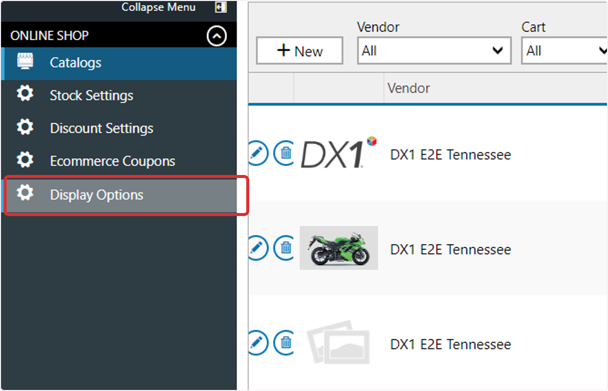 Click on Display Options