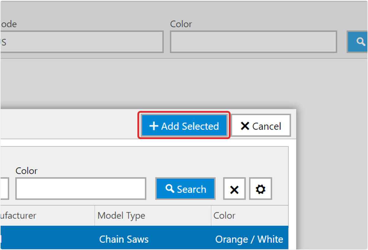 Click on Add Selected to pair the model.