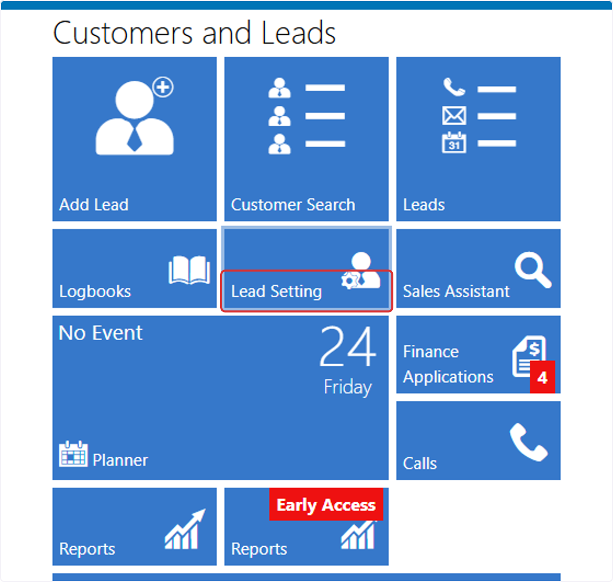 Click on Lead Setting