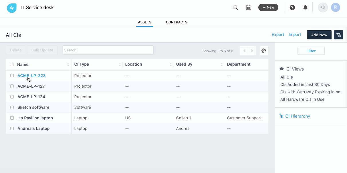 Loaner Service Item Freshservice