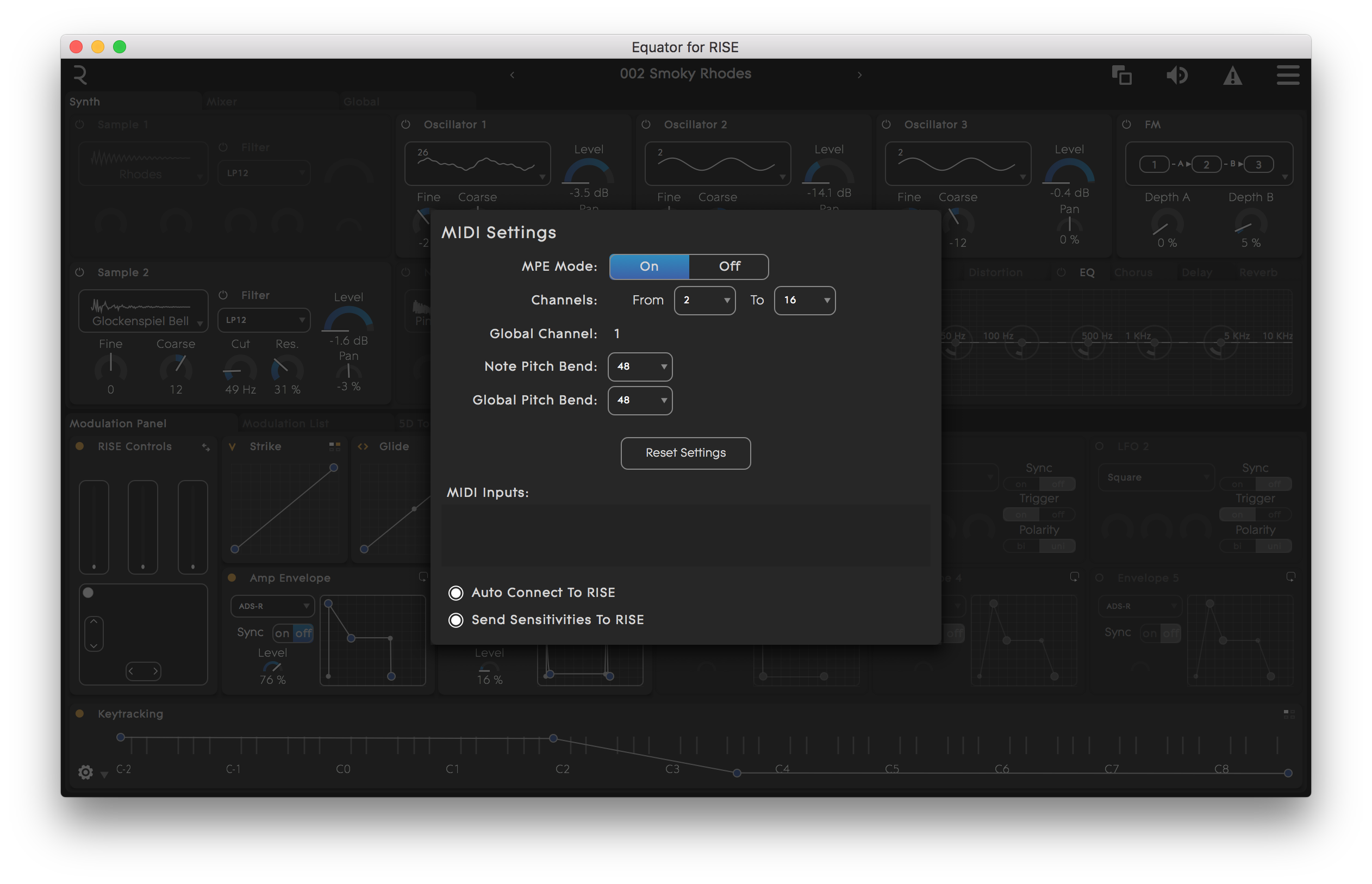 What do the MIDI settings mean in Equator? ROLI Support