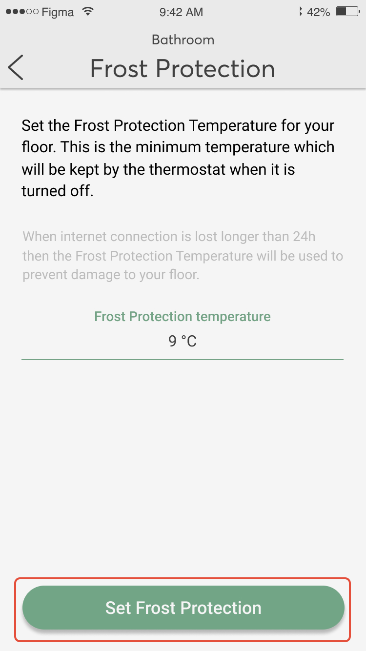 How to enable and setup Frost Protection temperature?