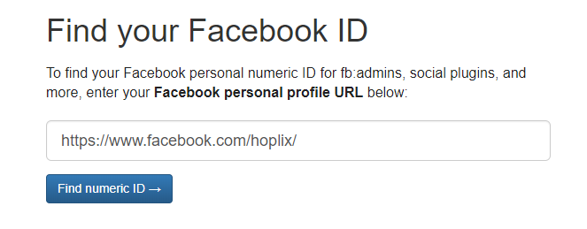 Hoplix - Find your Facebook Page ID