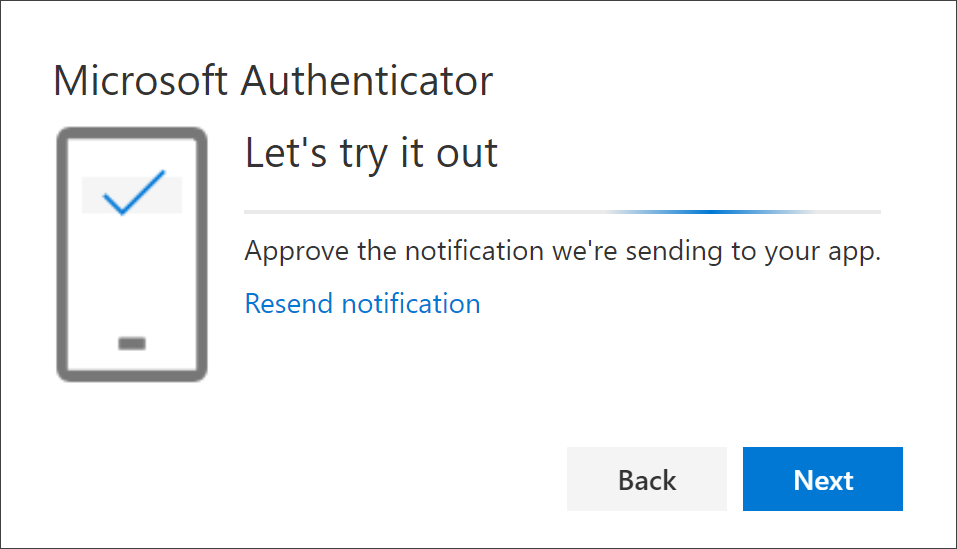 Test your account with the authenticator app