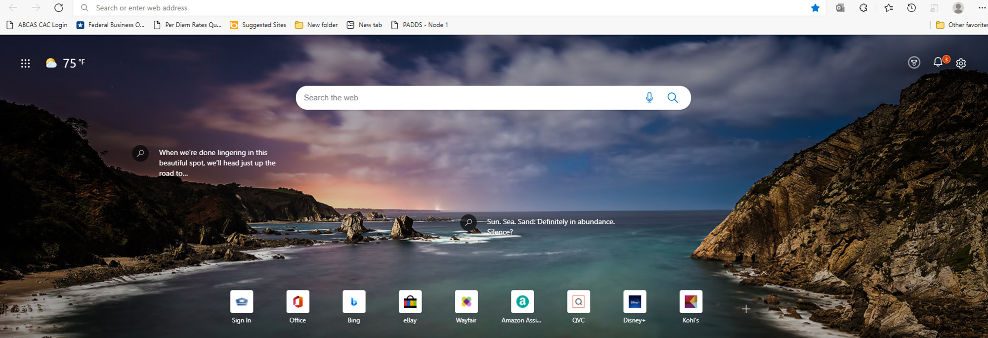 A screenshot of the Microsoft Edge Web browser.