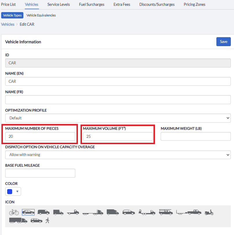 A screenshot of a vehicle information
Description automatically generated