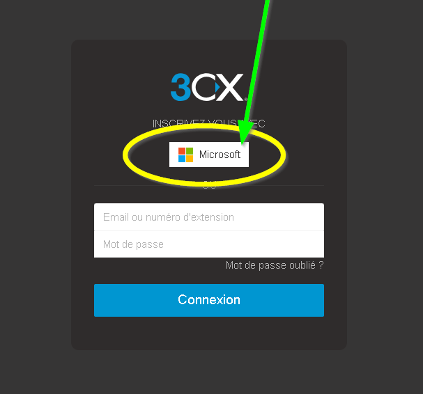 Bouton Microsoft 3CX
