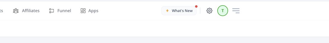 The FlexiFunnels top navigation bar with the three-line hamburger menu icon in the top-right corner