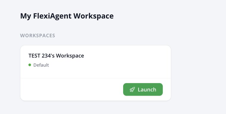Close-up of the workspace card with the green Launch button