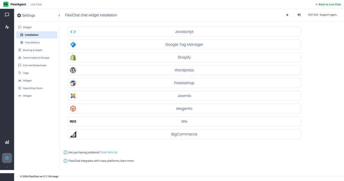 Installation guides for JavaScript embed, Google Tag Manager, Shopify, WordPress, and more