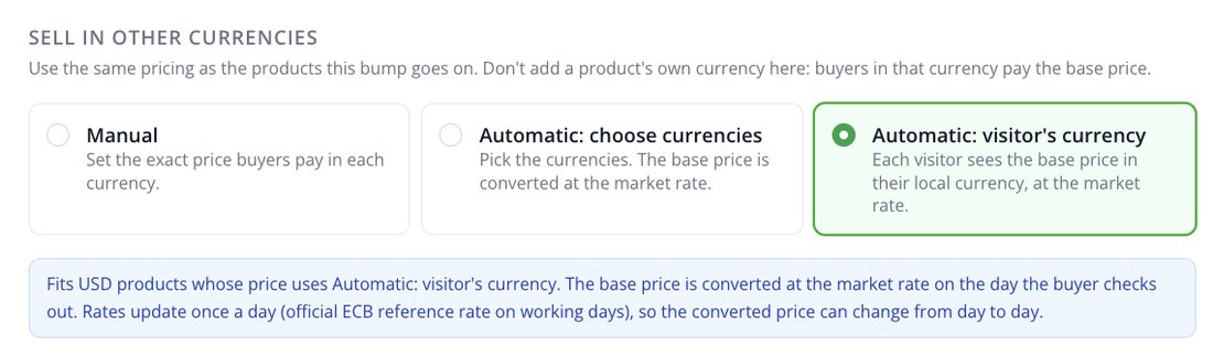 Bump Automatic visitor's currency selected with info note