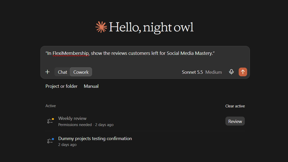 Screenshot for the example prompt above (original Freshdesk screenshot)