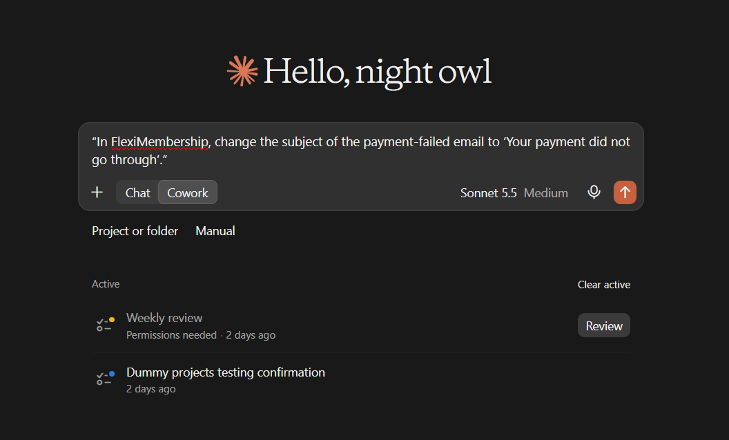 Screenshot for the example prompt above (original Freshdesk screenshot)