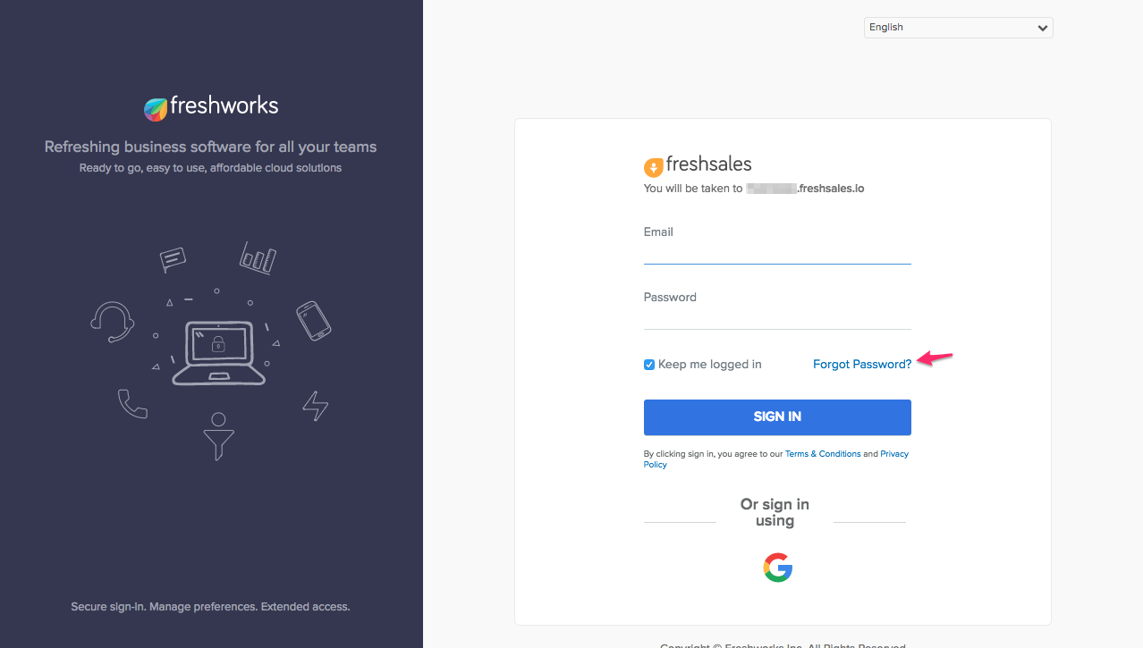 How To Reset My Password Freshsales