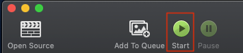 The Start button in Handbrake
