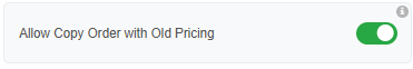 Allow Copy Order with Old Pricing setting in Operation Settings, Servicing