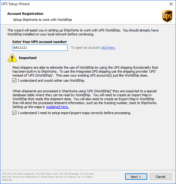 Setting Up UPS WorldShip ShipWorks Support