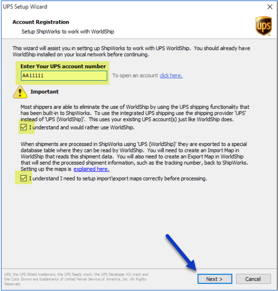 Setting up UPS WorldShip ShipWorks Support