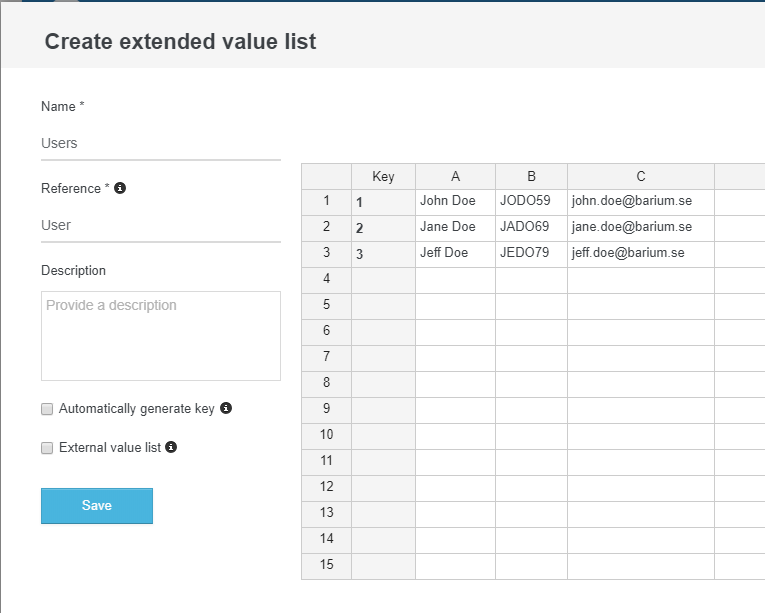 Extended Value Lists Helpcenter
