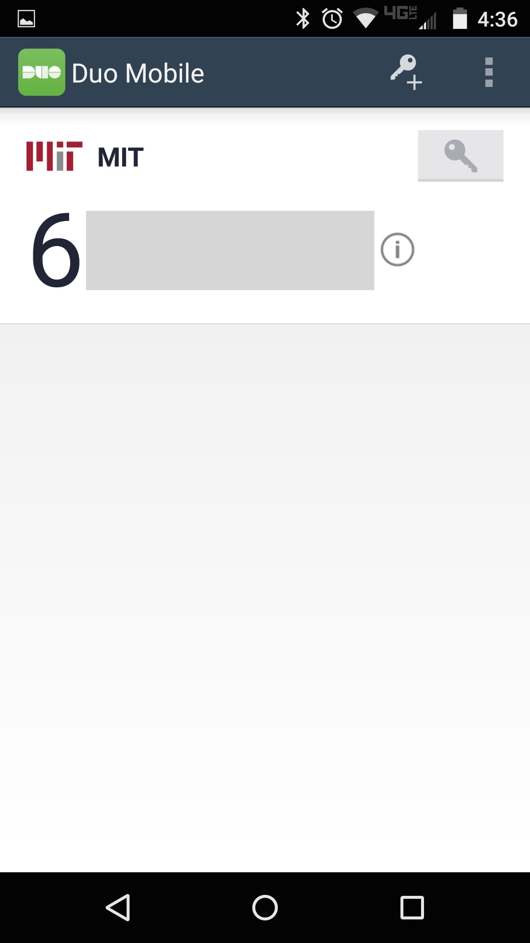 Duo Mobile app displaying the passcode.