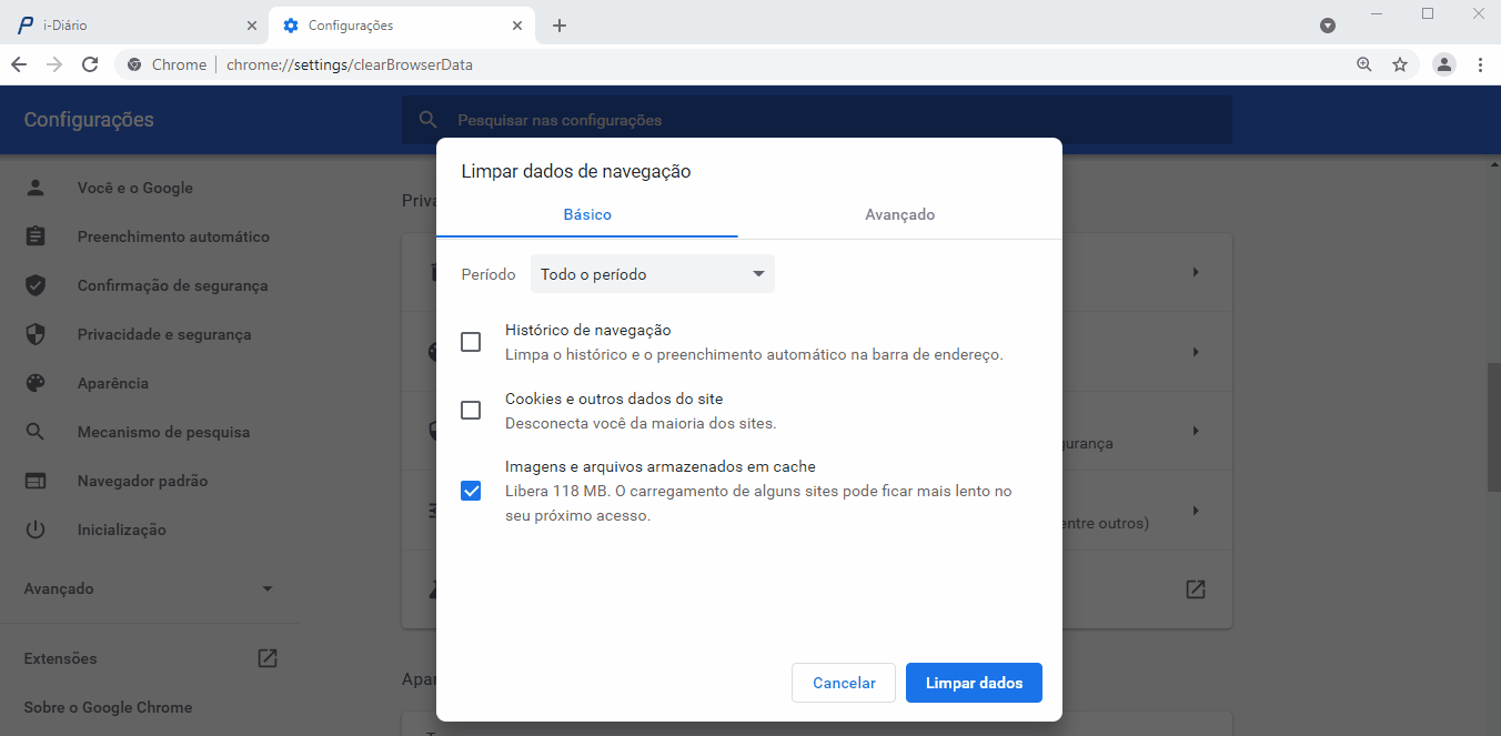 Limpar Dados De Navegacao Automaticamente Google Chrome
