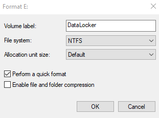 Formatting Running Windows