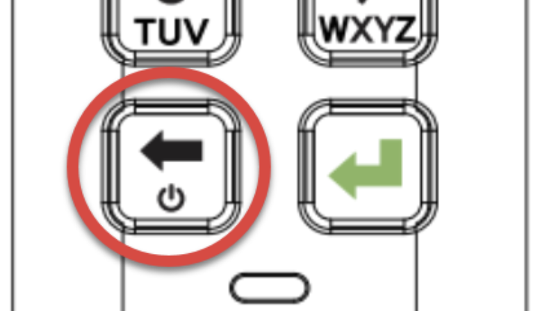 K350 power button circled in red
