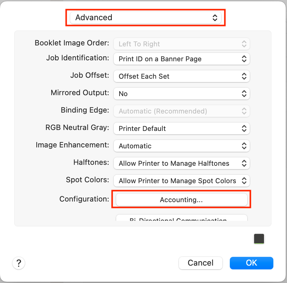 Mac Xerox Printer Accounting Setup [Faculty and Staff] Wake Forest Law Help Desk