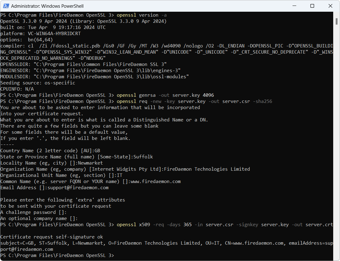 openssl req parameters