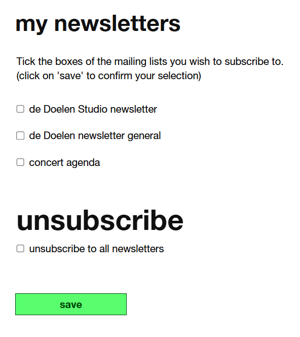 Example Communication Preferences in My Account