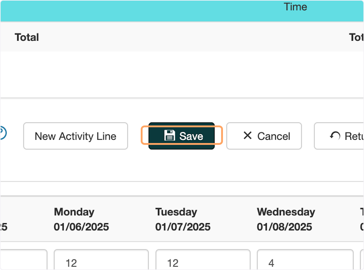 Click on Save. This will save the regular time onto the bill.