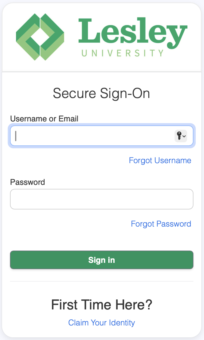 Screenshot of username entry at password site