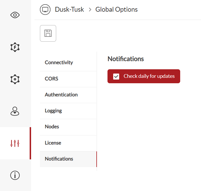 FireDaemon Fusion Global Options Notifications Tab