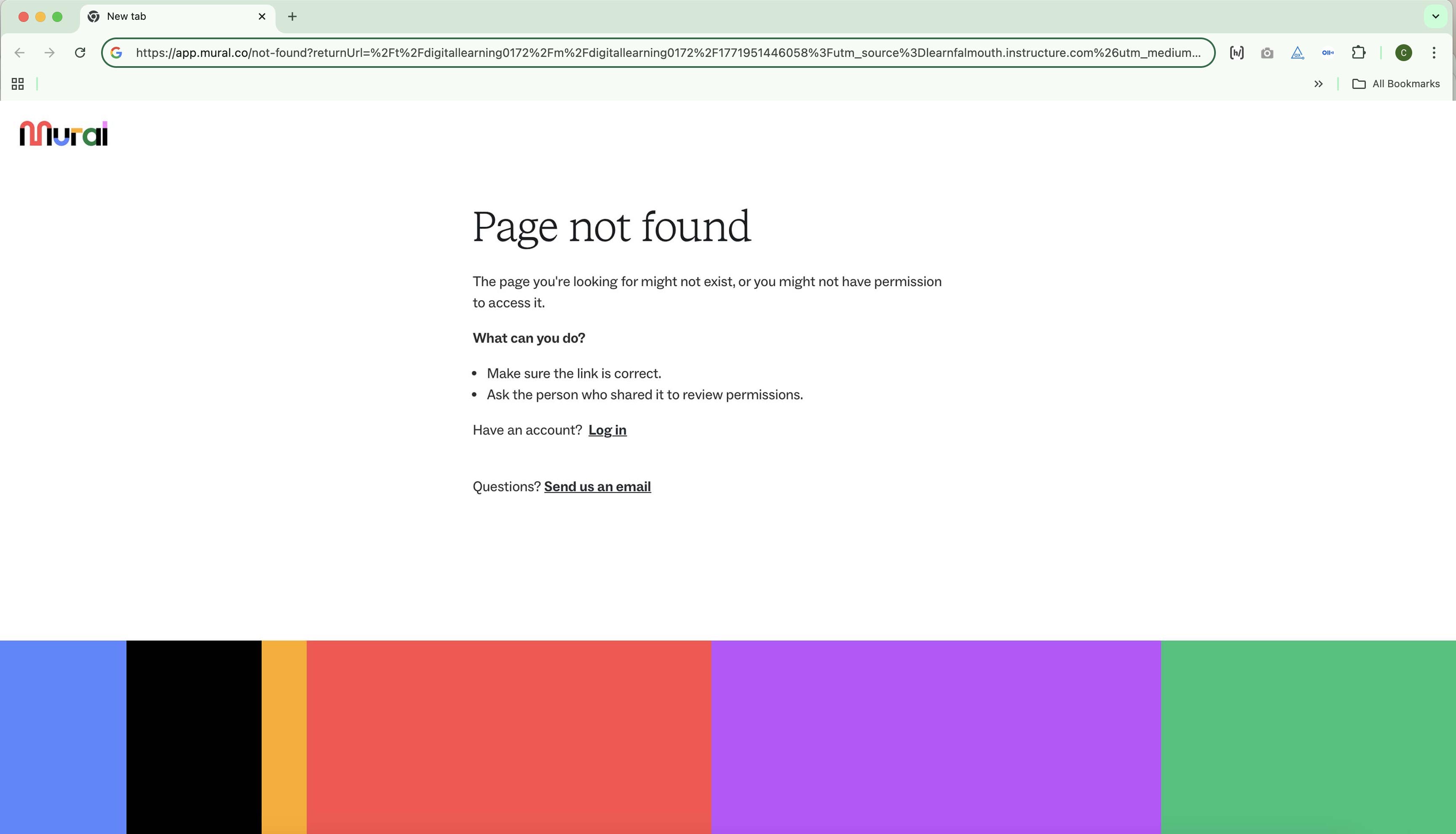 Mural 'Page not found' error message