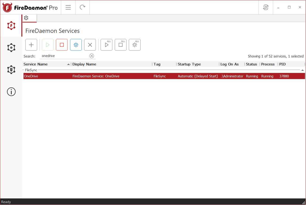 FireDaemon Pro Services List