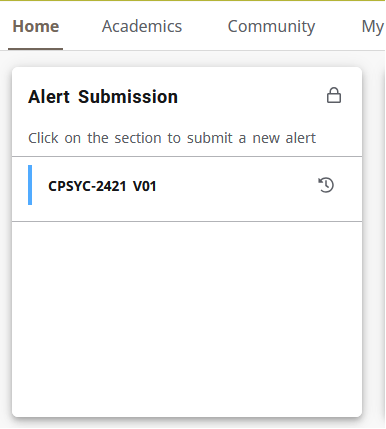 Home page of Experience and Alert Submission card.