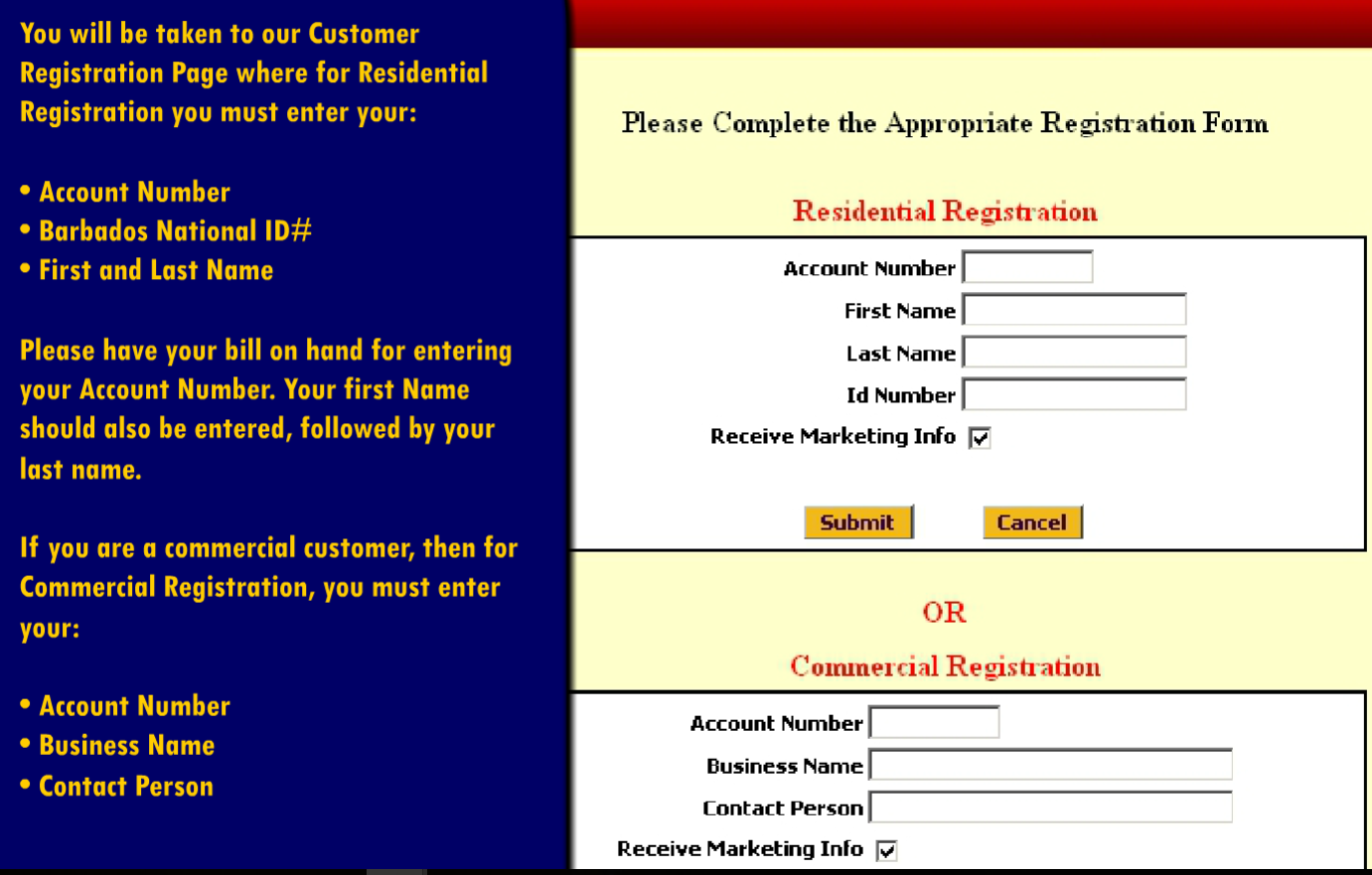  SelfService The Barbados Light & Power Company Limited