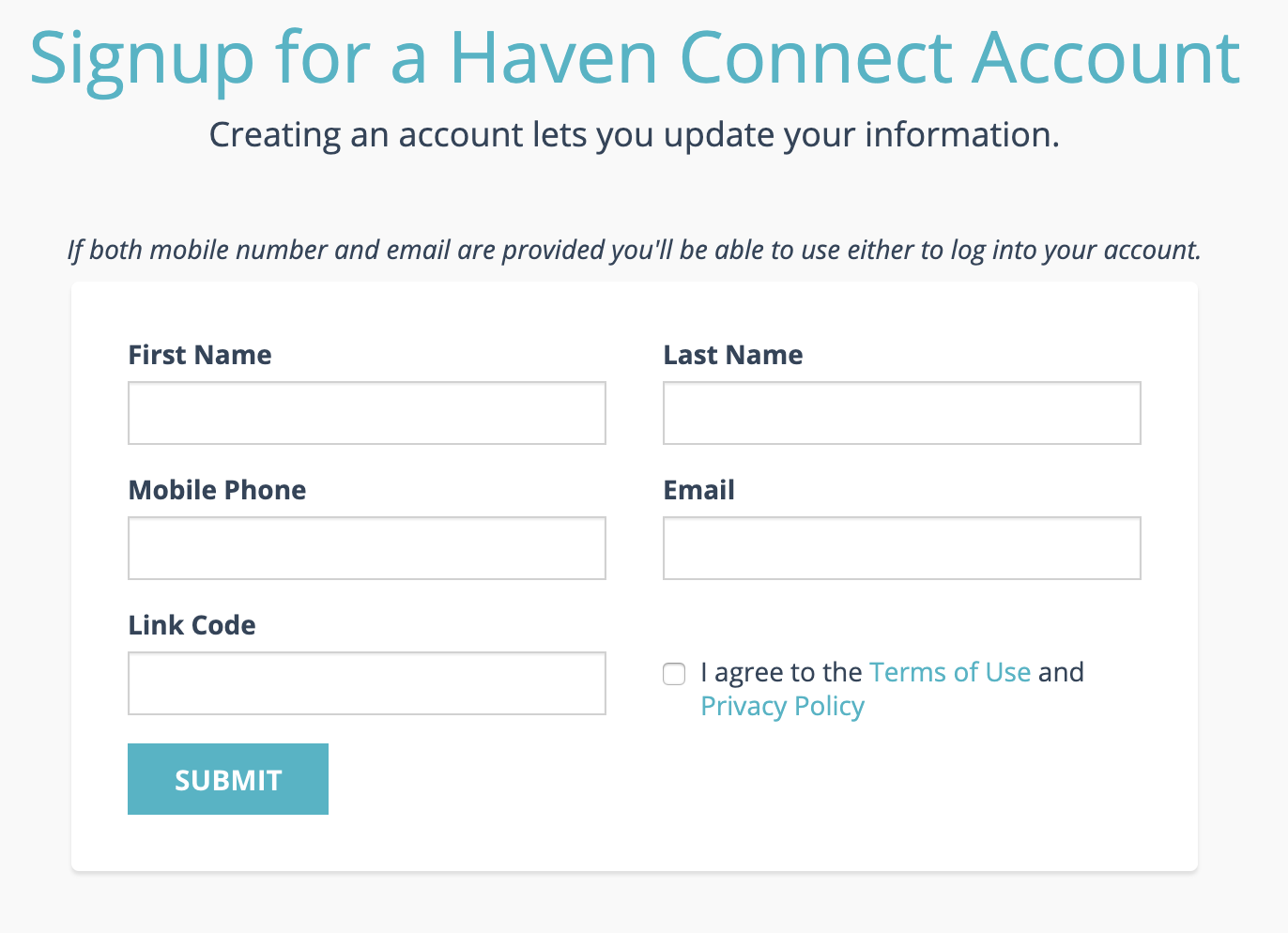 Link Your Old Application With a New Haven Connect Account Haven Connect