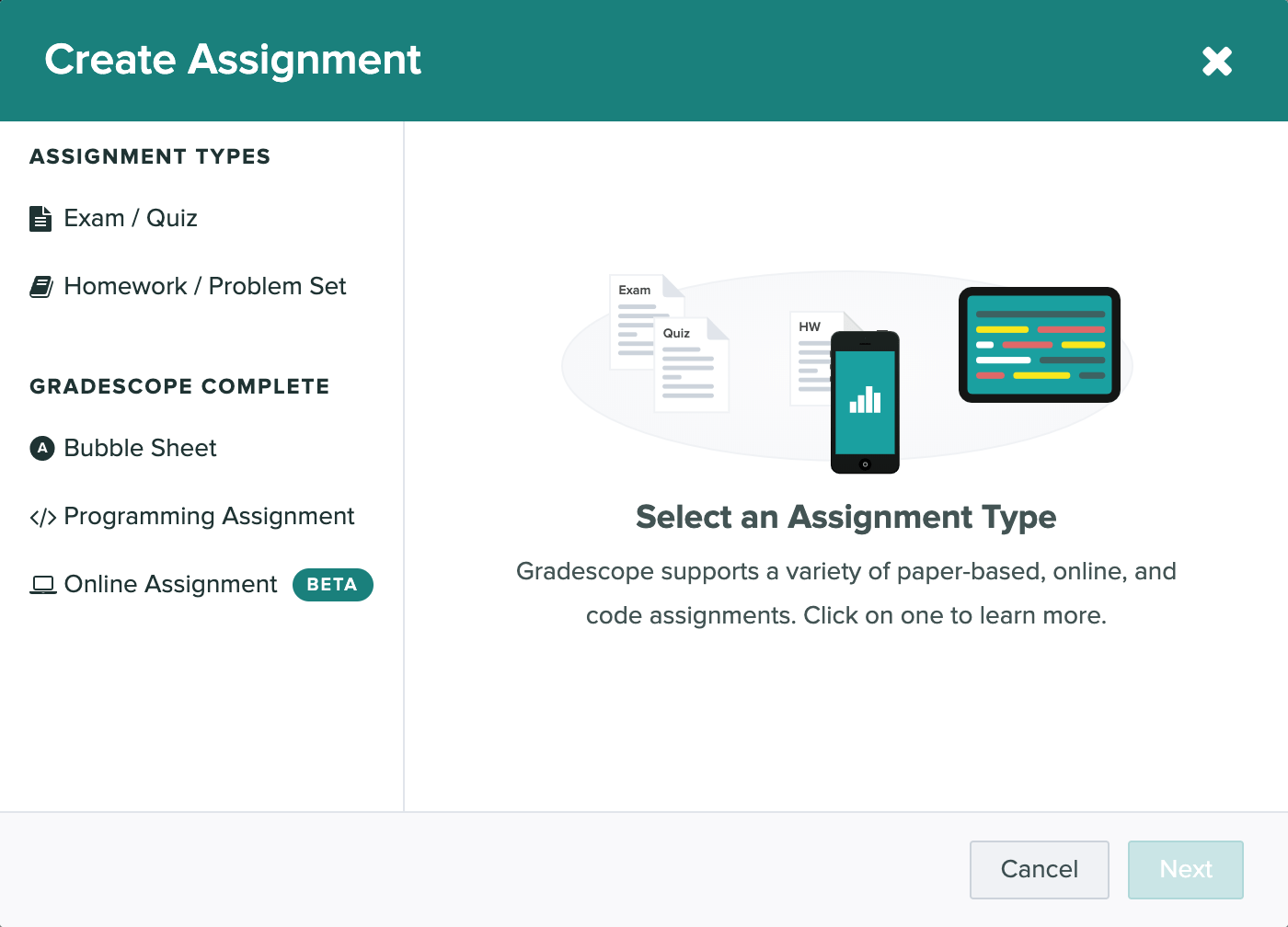 Create assignment graphic