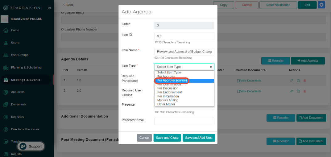 How To Add An Approval To The Meeting Agenda Board Vision How To Add An Approval To The Meeting Agenda Board Vision